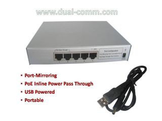 USB Powered 5 Port Gigabit Ethernet Switch Hub Tap