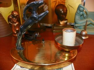Gazelle Lamp Art Deco Antique Works Perfectly Bakelite Plug Looks