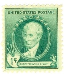 1940 Gilbert Charles Stuart 1 Cent US Postage Stamp Scott 884 Mint