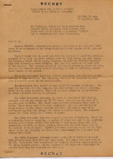 1944 Secret Document Gavin 82nd Airborne Division Marke