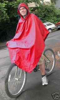 Bike Rain Poncho Red Waterproof Bicycle Gear Jacket
