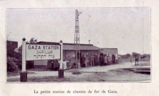 British Mandate / Israel 1935, France paper photo Gaza Railway station