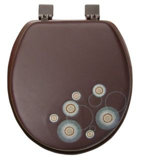 Ginsey Soft Decorative Toilet Seat Circles, Chocolate, Standard