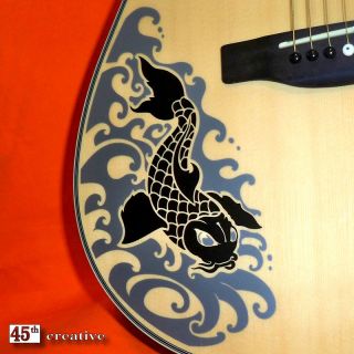 Black Koi Acoustic Guitar Decal Sticker Gibson Maestro