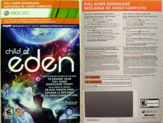 CHILD OF EDEN   XBOX 360   FULL GAME DOWNLOAD CARD   WILL BE SENT IN