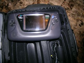 Sega Game Gear Black Handheld System With Case And Games Bundle