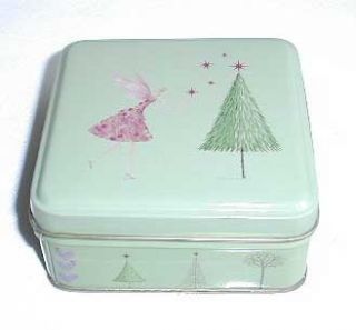 Roger La Borde 2 Christmas Gift Boxes Tins Fairy Green