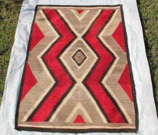 ANTIQUE GANADO NAVAJO RUG Native American classic Southwestern weaving