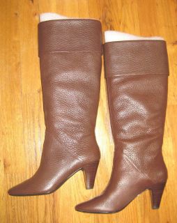 Tahari Gentry Tall Leather Boots Cafe Size 6 5 Fits Size 7M New in Box