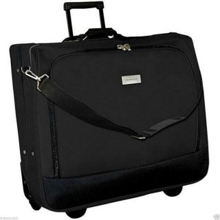 Geoffrey Beene Garment Bag Luggage Bag Wheeled Carry on Travel Black