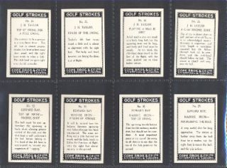 GOLF TOBACCO CARDS. COPE BROS. & CO. GOLF STROKES (1923).