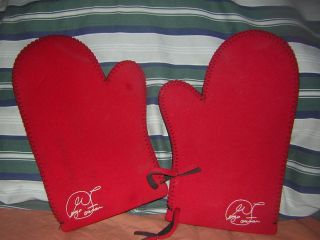 GEORGE FOREMAN ROTISSERIE RED OVEN GRILL MITS GLOVES HEAVY DUTY