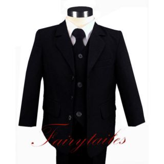 Gino Formal Boy Black Tuxedo Suit w Tie Size 16