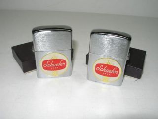 Vintage Schaefer Beer A T C Japan Cigarette Lighters Unused in Boxes