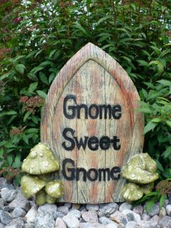 14 inch Garden Gnome Tree Door Resin with Toadstools Village Outdoor