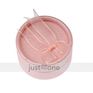 Small Round Jewelry Jewellery Gift Boxes Case Pink