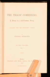  Tragic Comedians Well Known Story George Meredith First Edition