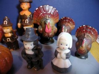 Vintage Gurley Candle Thanksgiving Turkeys Pilgrims Plus Others