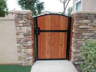 Wood Gate Metal Contemporary Iron Garden Handcrafted Entry Estate