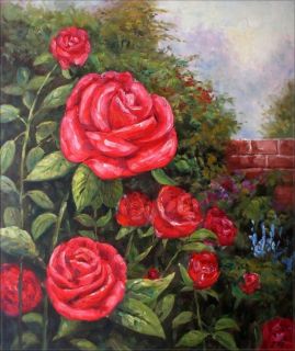 High Q Hand Painted Oil Painting A Perfect Rose Garden 20X24