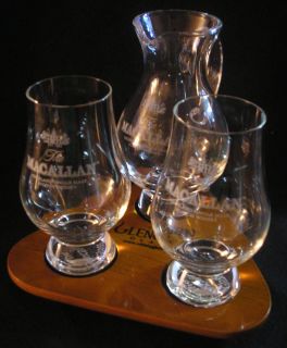 MACALLAN GLENCAIRN SCOTCH WHISKY TWO GLASS & IONA WATER PITCHER FLIGHT