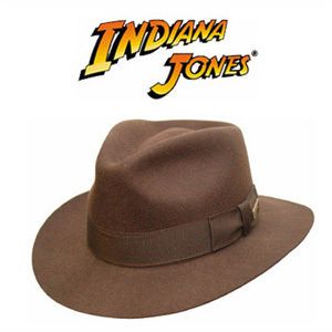 Official Indiana Jones Firm Wool Felt Original Fedora Hat Brown XL