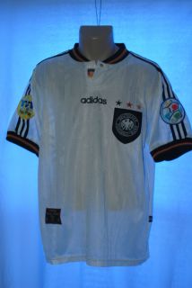 Adidas Germany Soccer Jersey 1996 Home with Patches