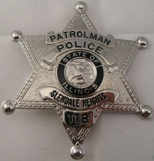 Obsolete 6 point Star Illinois Glendale Heights Police: Patrolman #118