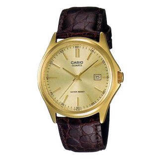 Casio Classic Gold Tone Hands Leather Strap Mens Watch MTP1183Q 9A No