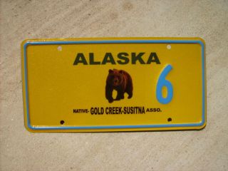 Alaska Gold Creek Susitna Native Asso License Plate 6