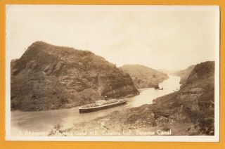 TRANS10 A Steamer Passing Gold Hill Culebra Cut Panama Canal