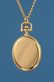 Royal London Ladies Gold Oval Fob Watch Pendant Chain