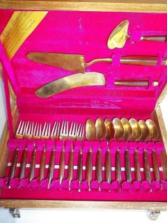 Gold Plated Silverware Set in Case