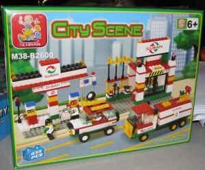 Sluban Building Blocks City Scene Gas Station 435 PC Set New Legos