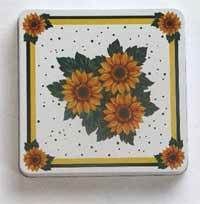   Yellow Sunflower Square Gas STOVE Eye Range Cook Top BURNER COVERS
