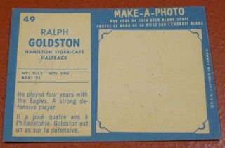 1961 Topps CFL Ralph Goldston 49