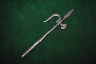 Indian Ankus Elephant Goad N Axe Indo Persian Silver Dmascened Vintage