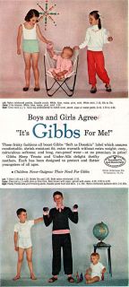 Gibbs Boys Girls Underwear T Shirt Briefs Training Pants Pajamas 1955