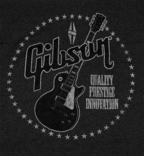 Gibson Guitars Les Paul Prestige Star Logo Music T Shirt Tee
