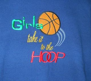 iBME & uBU Girls Take It to the Hoop Basketball Applique Sweatshirt