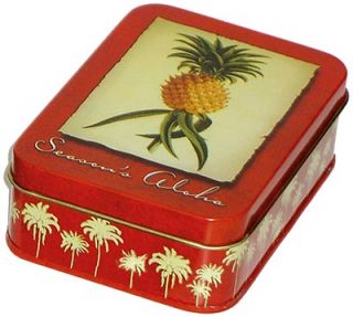 Vintage Hawaiian Holiday Gift Tin Box Set Hawaii Season