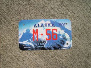 Alaska 2000 Gold Creek Susitna Motorcycle License Plate 56