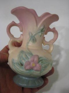 Hull Pink Green Floral Art Pottery Vase