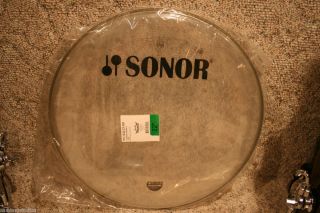 Sonor 22 Clear Power Bass Drum Logo Head New