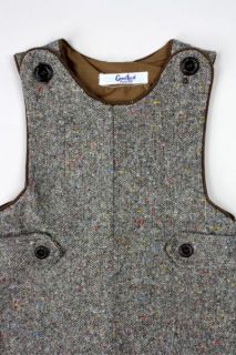 Vintage Goodlad 1y 12M Brown Tweed Fleck Romper RARE Jon Jon