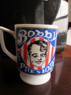 1968 Bobby For President patriotic ceramic drinking mug