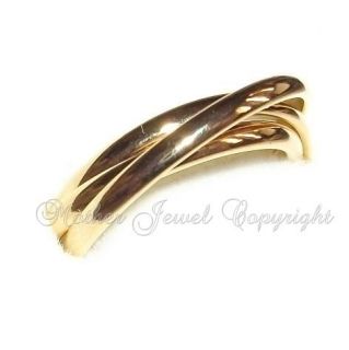 3mm 18ct Gold GP Russian Wedding Trinity Rings Size 12