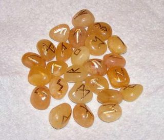 Handcrafted Futhark Runes in Himalayan Gold Azeztulite