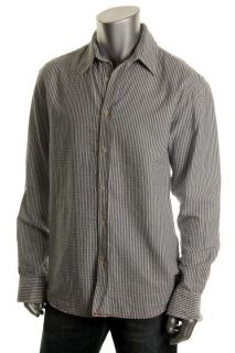 Gilded Age New Franklin Navy Striped Seersucker Long Sleeve Button