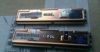 Geil 512MB x2 pc3200 DDR CL2 PC MEMORY COMPUTER RAM 1GB total